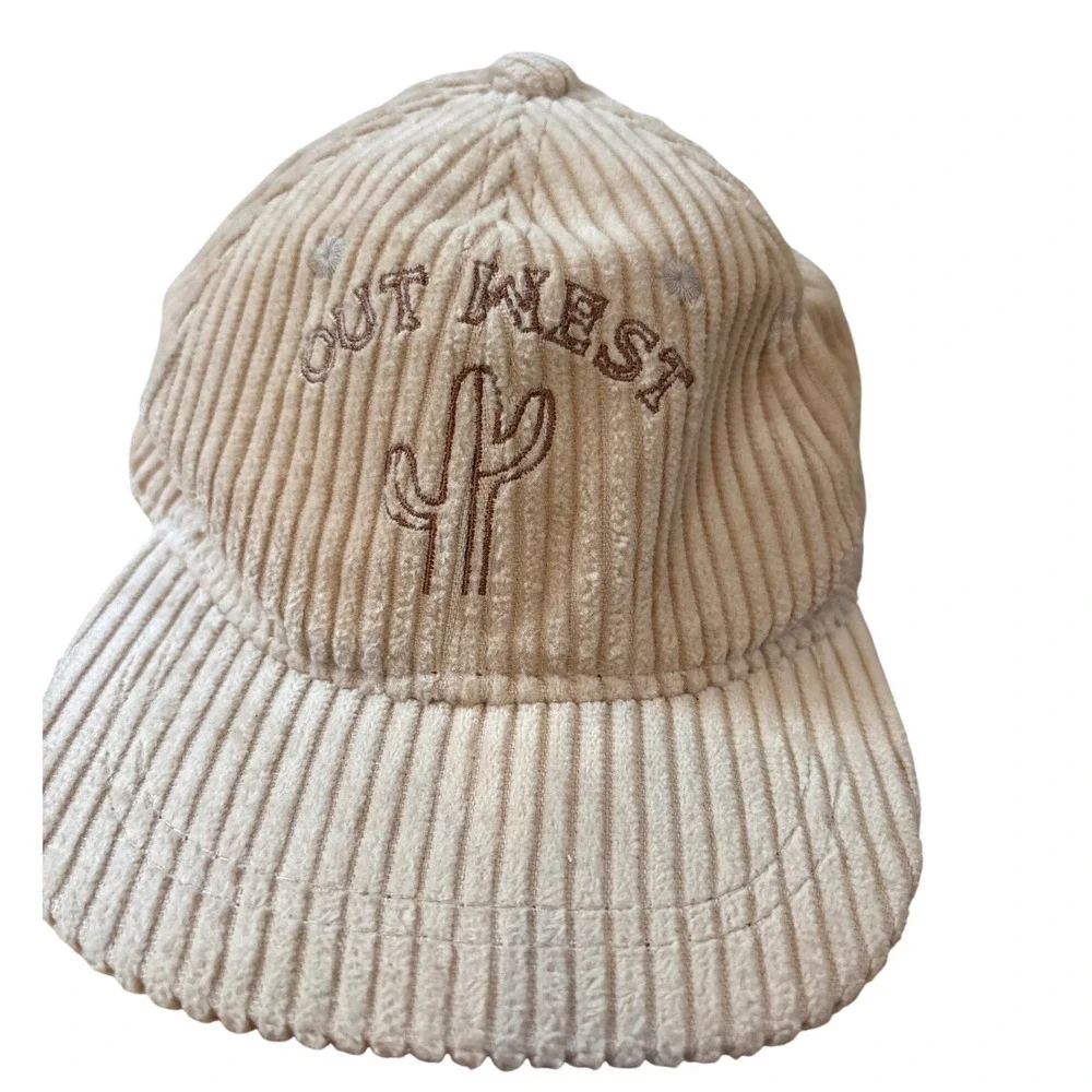 Rylee + Cru Corduroy Hat‎ Kids Tan Out West Cactus Baseball Cap SIZE S/M